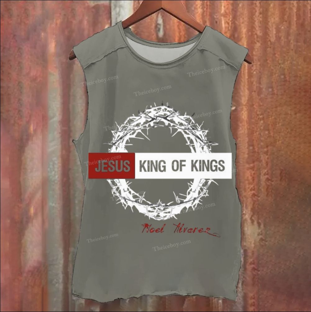 Jesus King Of Kings Casual Vintage Washed Tank Top