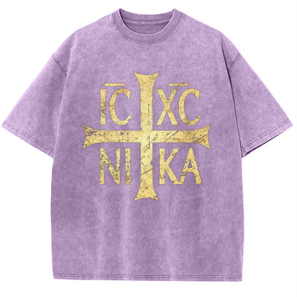 Ic Xc Ni Ka Snowflake Vintage Cotton T-Shirt