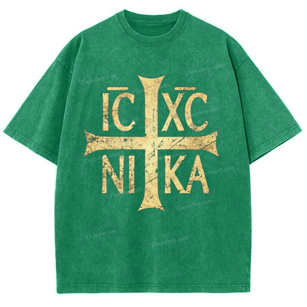 Ic Xc Ni Ka Snowflake Vintage Cotton T-Shirt