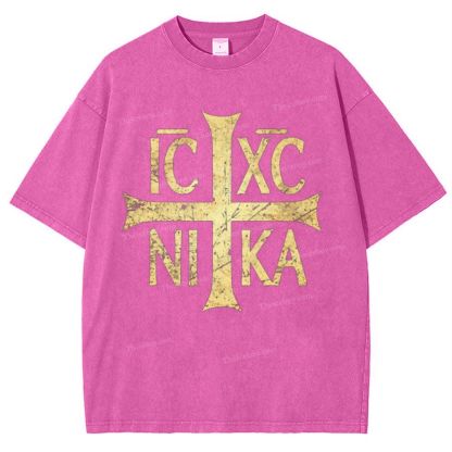 Ic Xc Ni Ka Snowflake Vintage Cotton T-Shirt