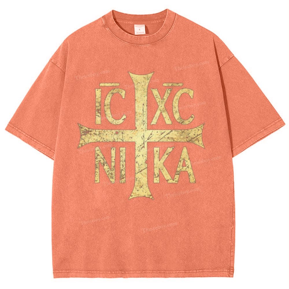 Ic Xc Ni Ka Snowflake Vintage Cotton T-Shirt