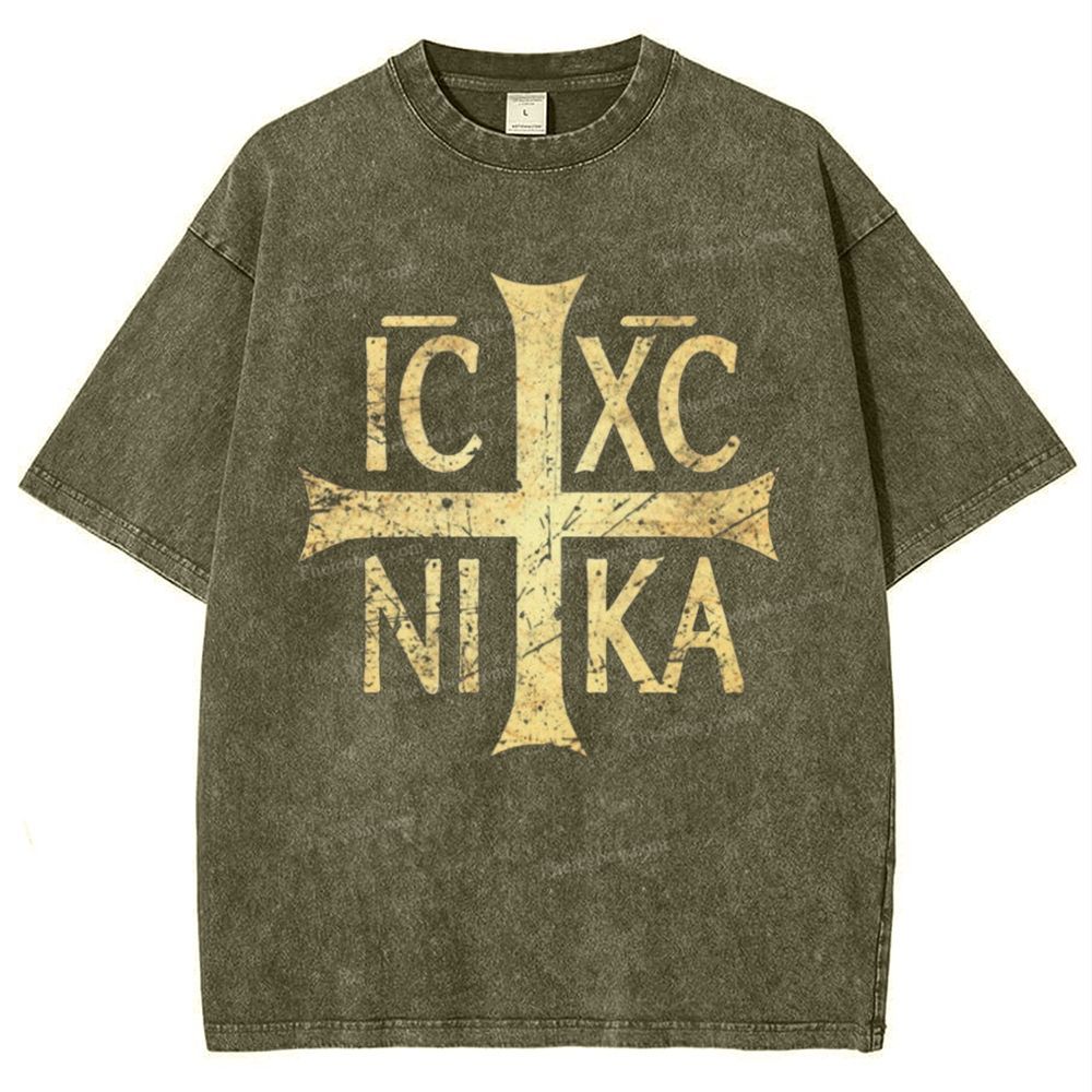 Ic Xc Ni Ka Snowflake Vintage Cotton T-Shirt