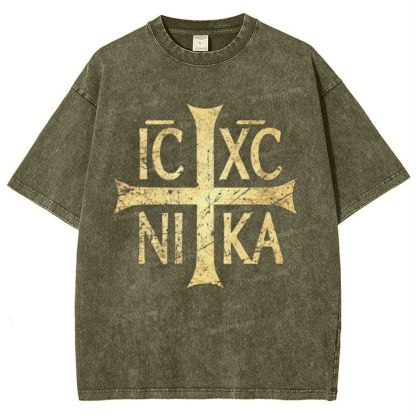 Ic Xc Ni Ka Snowflake Vintage Cotton T-Shirt