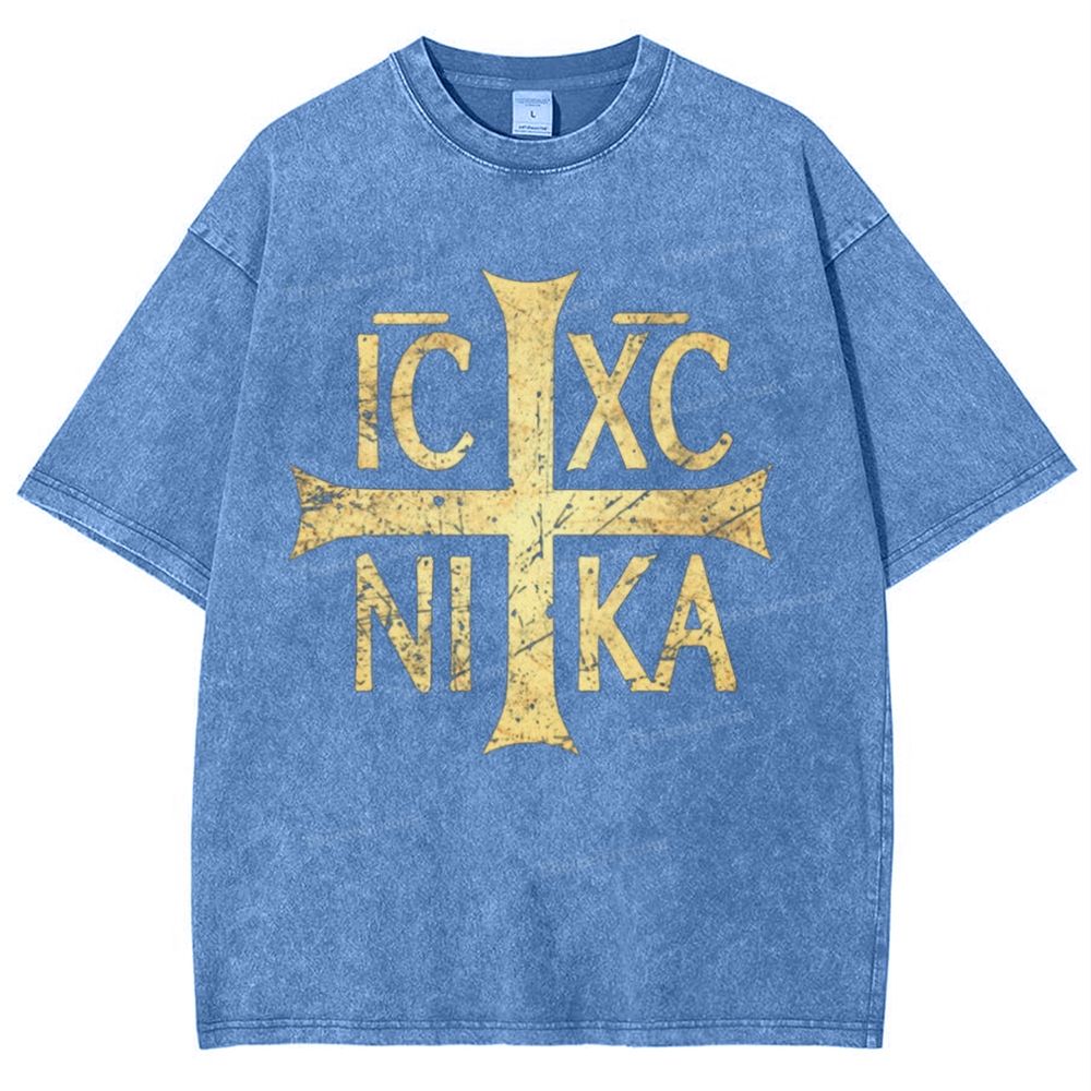 Ic Xc Ni Ka Snowflake Vintage Cotton T-Shirt