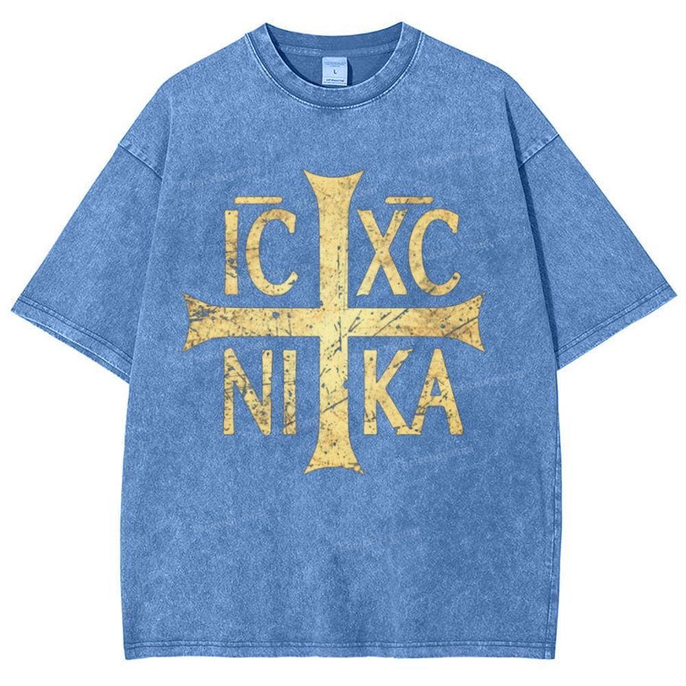 Ic Xc Ni Ka Snowflake Vintage Cotton T-Shirt