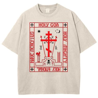 Ic Xc Ni Ka Snowflake Vintage Cotton T-Shirt