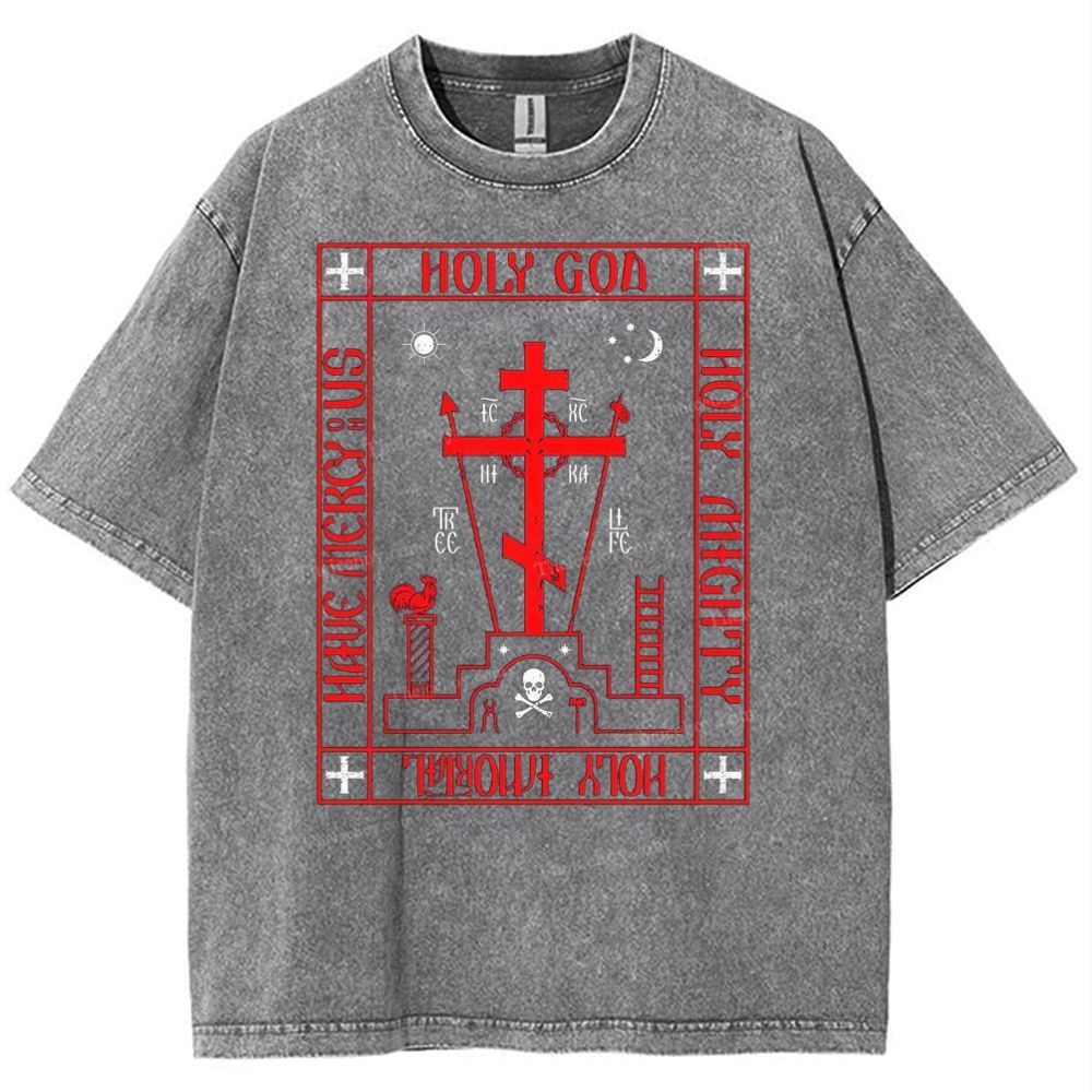 Ic Xc Ni Ka Snowflake Vintage Cotton T-Shirt