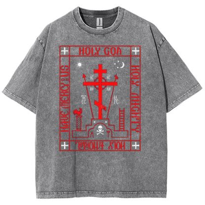 Ic Xc Ni Ka Snowflake Vintage Cotton T-Shirt