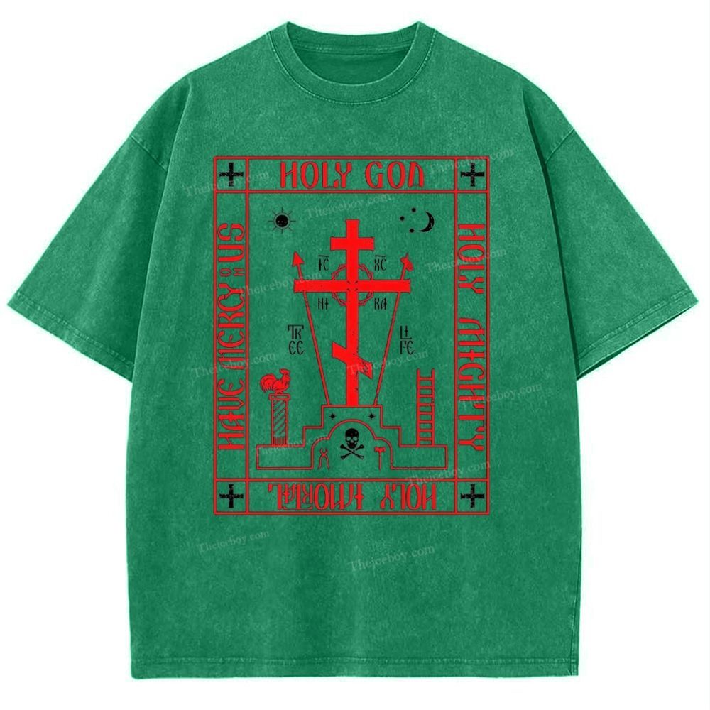 Ic Xc Ni Ka Snowflake Vintage Cotton T-Shirt