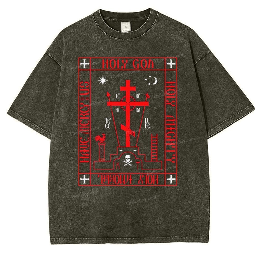 Ic Xc Ni Ka Snowflake Vintage Cotton T-Shirt