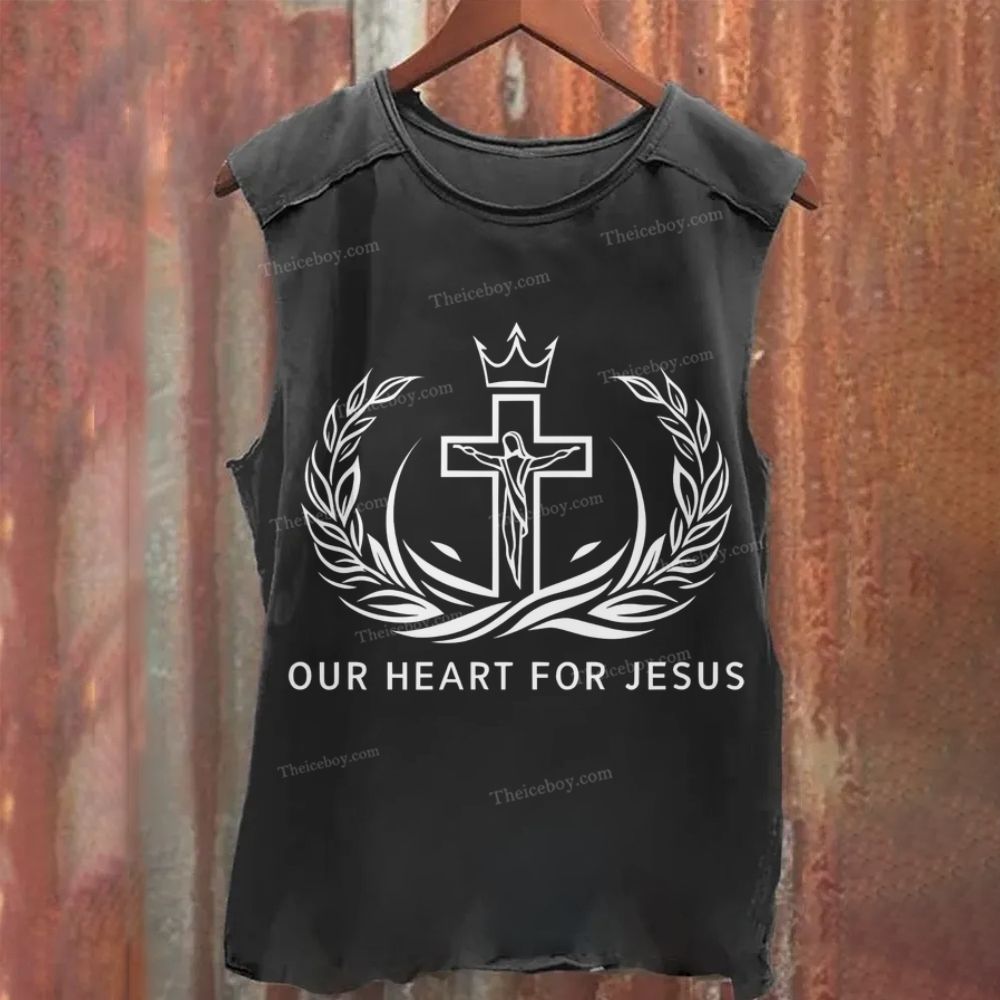 Our Heart For Jesus Vintage Washed Tank Top