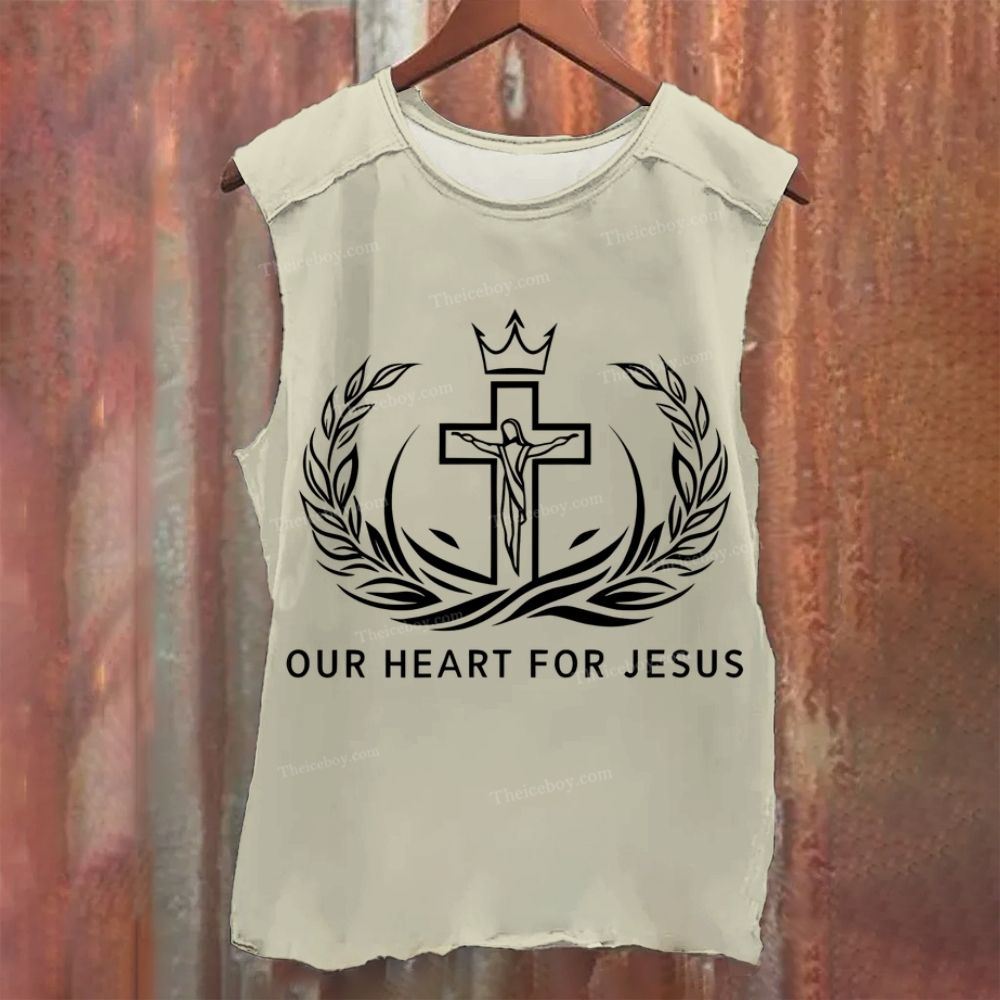 Our Heart For Jesus Vintage Washed Tank Top