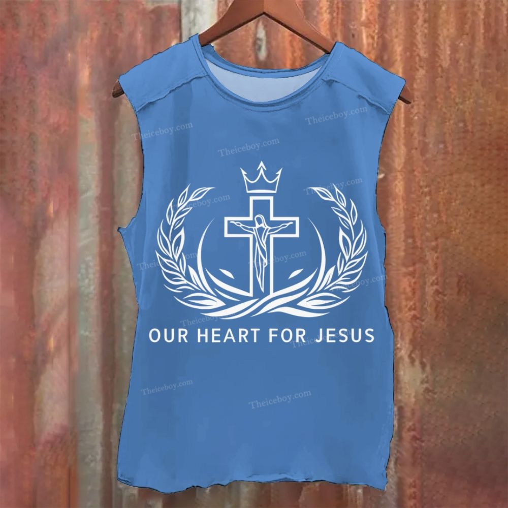 Our Heart For Jesus Vintage Washed Tank Top