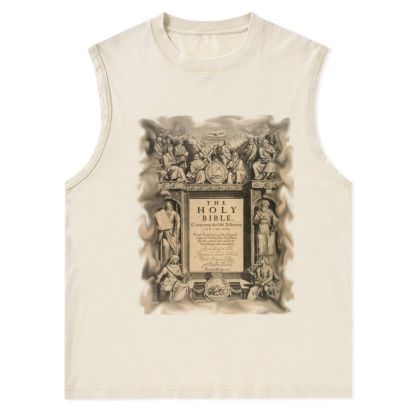 The Holy Bible Christian Snowflake Washed Vest