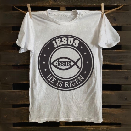 JESUS He Is Risen Cotton T-shirt