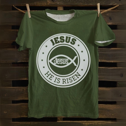 JESUS He Is Risen Cotton T-shirt