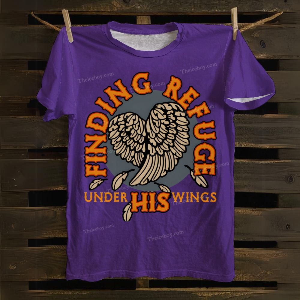 Finding Refuge Under His Wings Cotton T-shirt