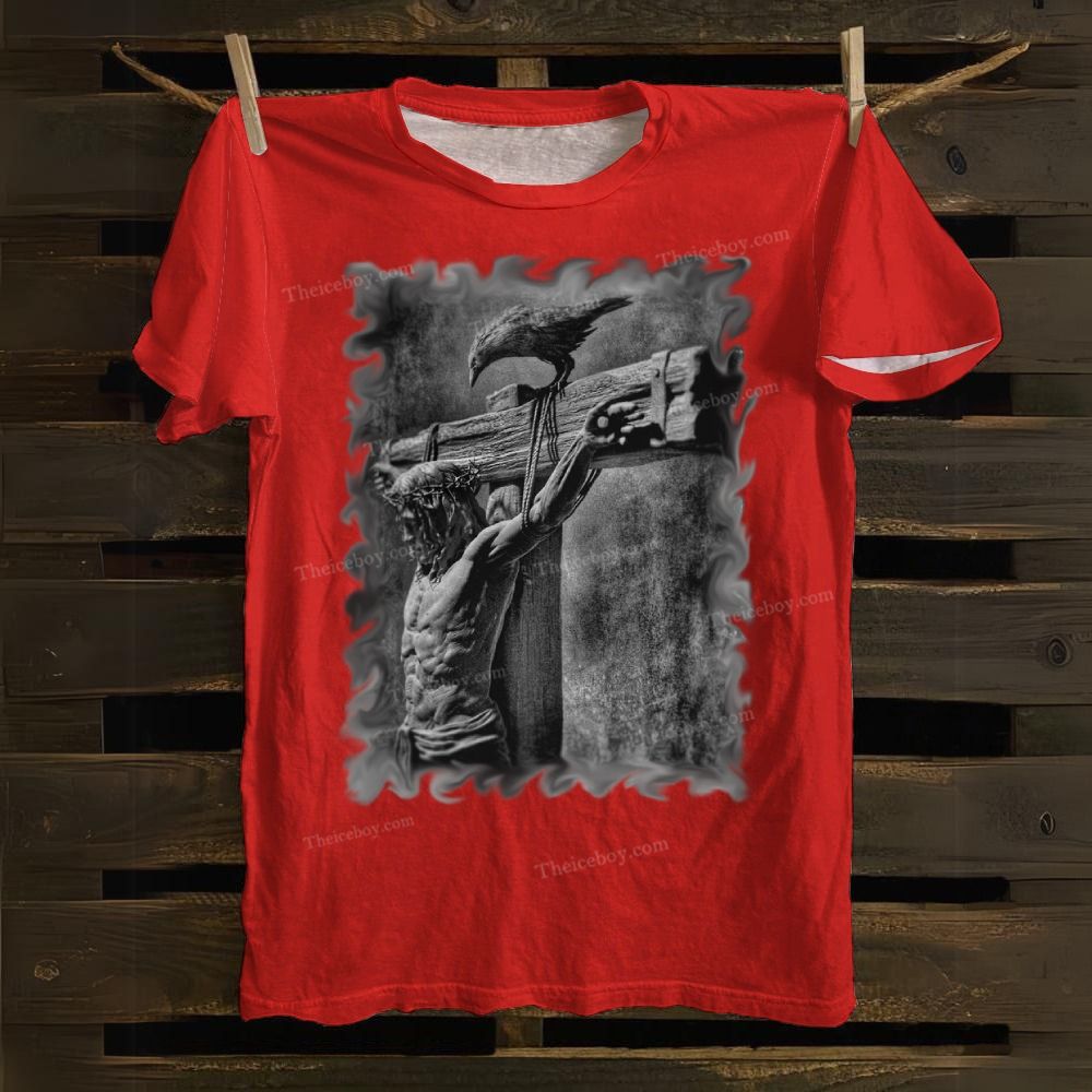 Crow on the cross Cotton T-shirt