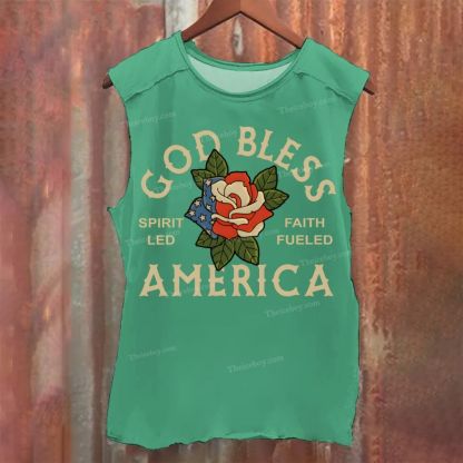 God Bless America Vintage Washed Tank Top