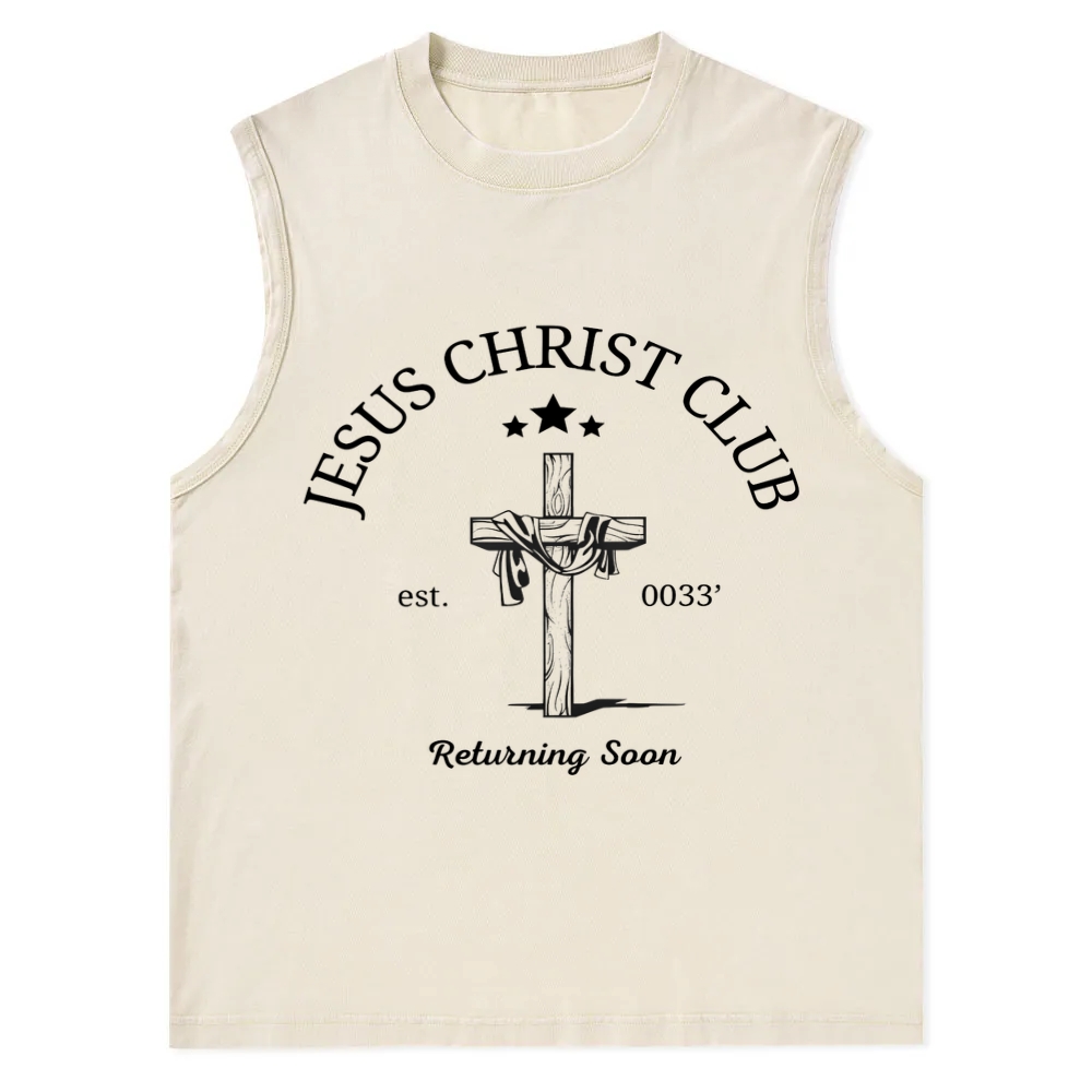 JESUS CHRIST CLUB Christian Snowflake Washed Vest