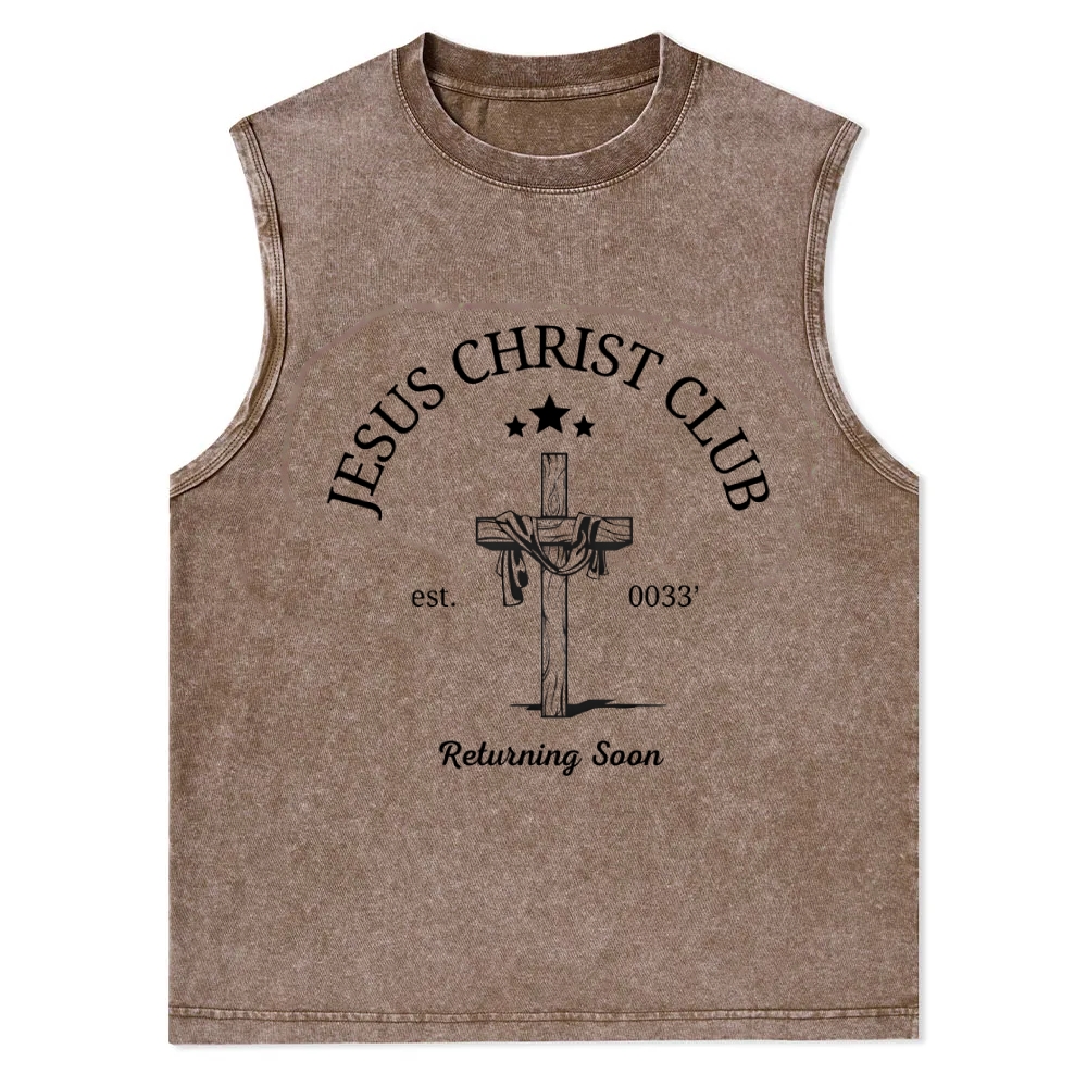 JESUS CHRIST CLUB Christian Snowflake Washed Vest