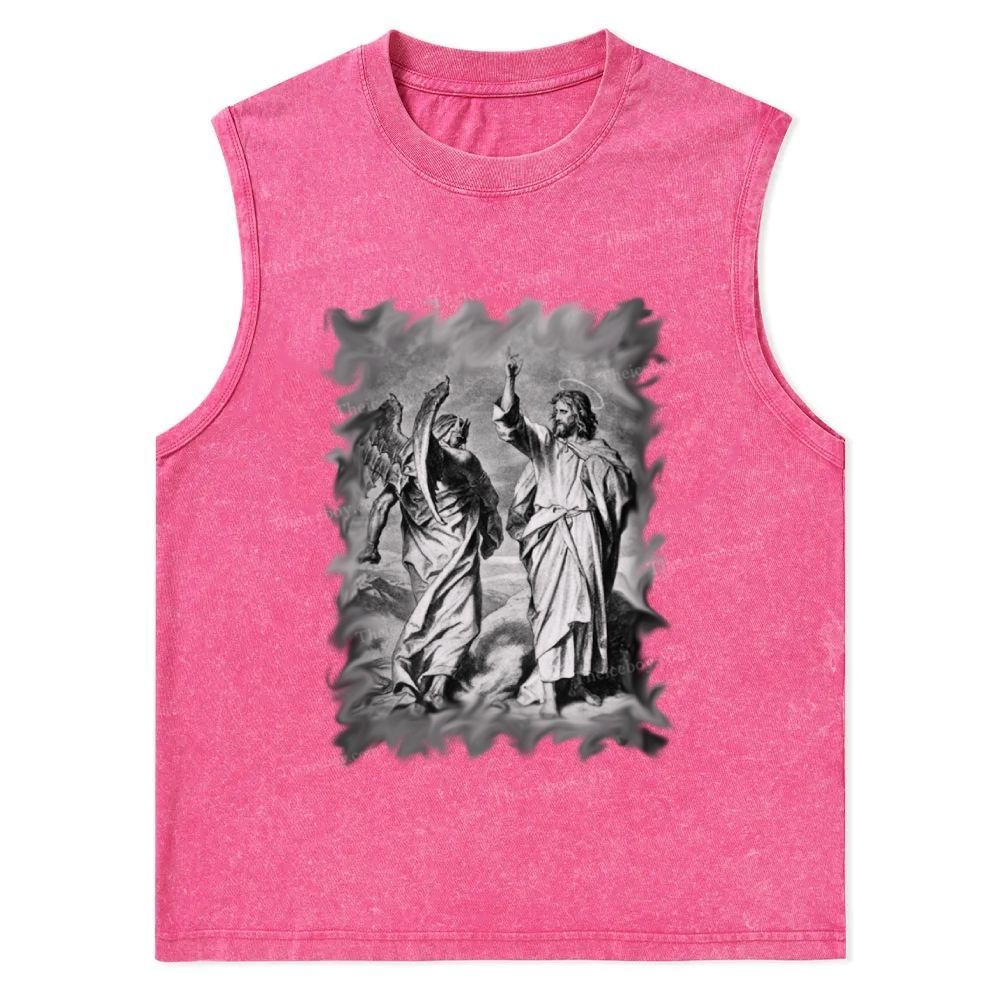 Jesus and the Devil Snowflake Washed Vest