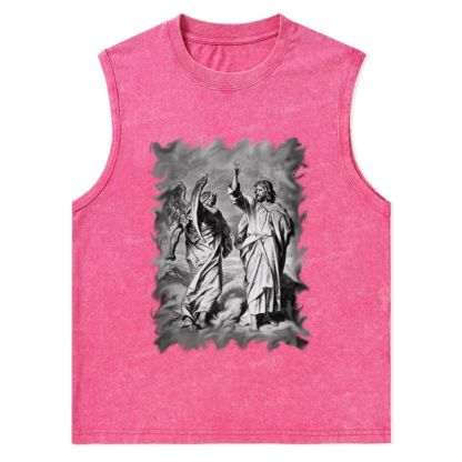Jesus and the Devil Snowflake Washed Vest