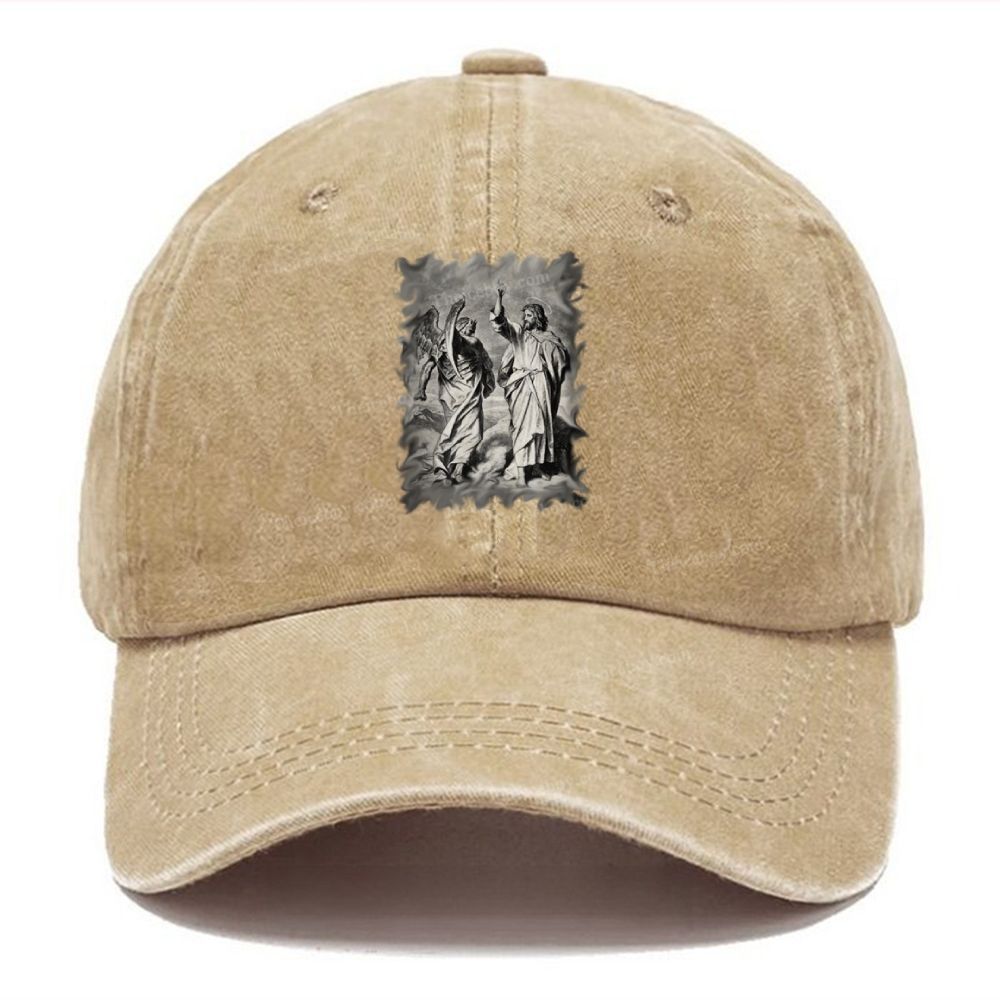 Christ and the Devil Unisex Vintage Casual Washed Cap