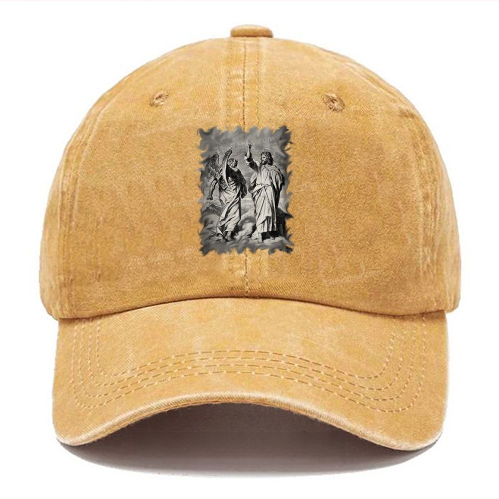 Christ and the Devil Unisex Vintage Casual Washed Cap
