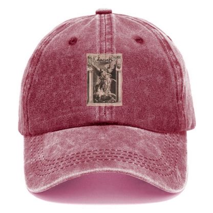 Archangel Defeats The Devil Vintage Casual Washed Cap