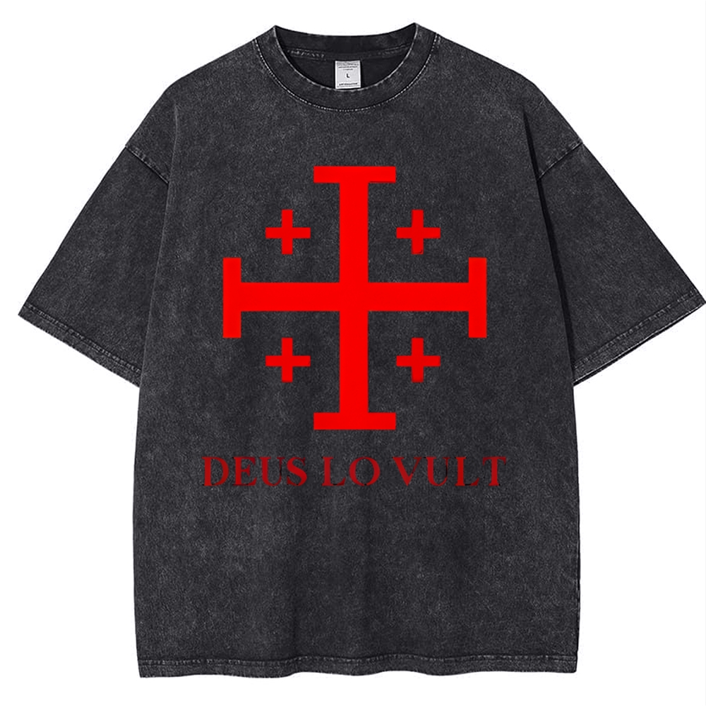 Deus Lo Vult Snowflake Vintage Cotton T-Shirt