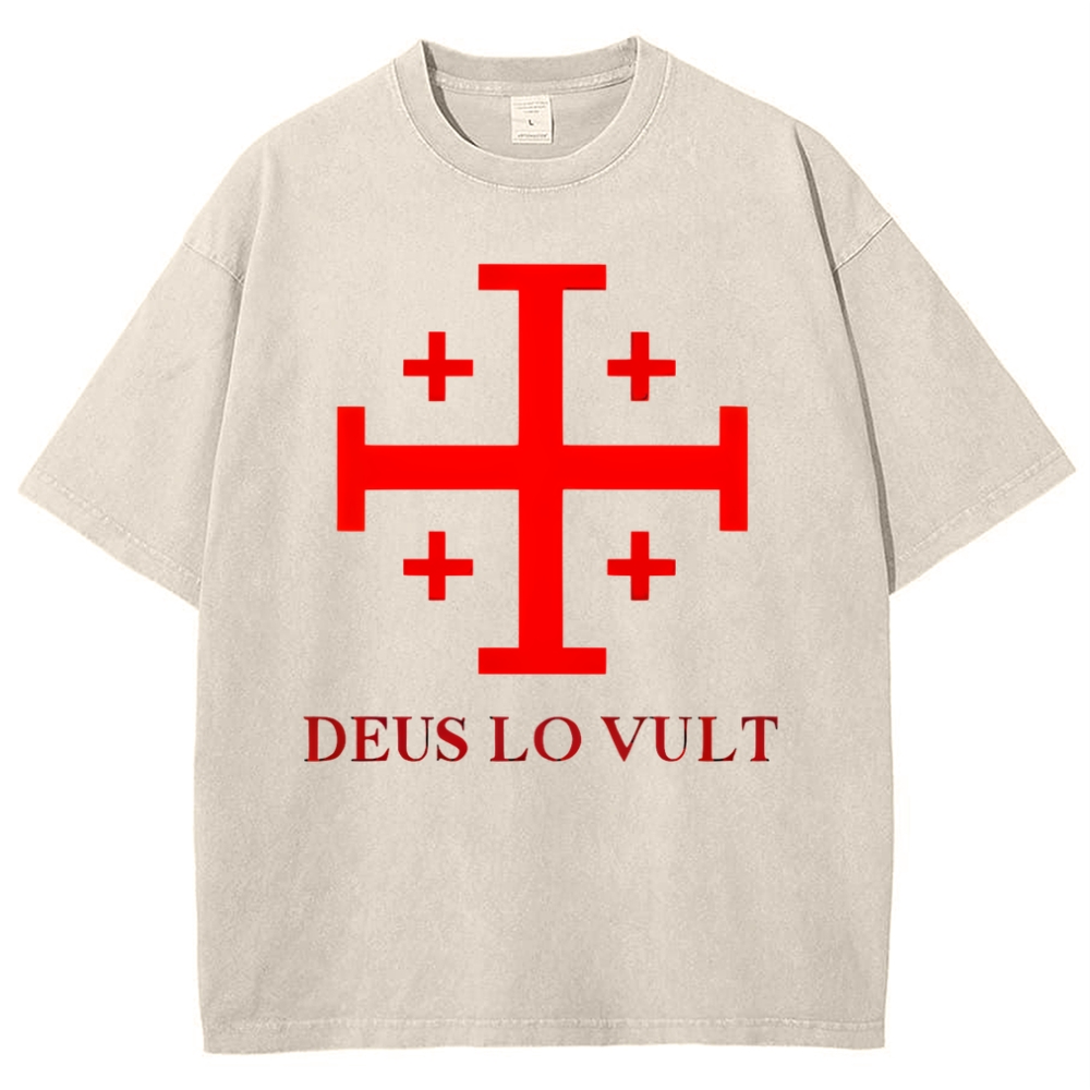 Deus Lo Vult Snowflake Vintage Cotton T-Shirt