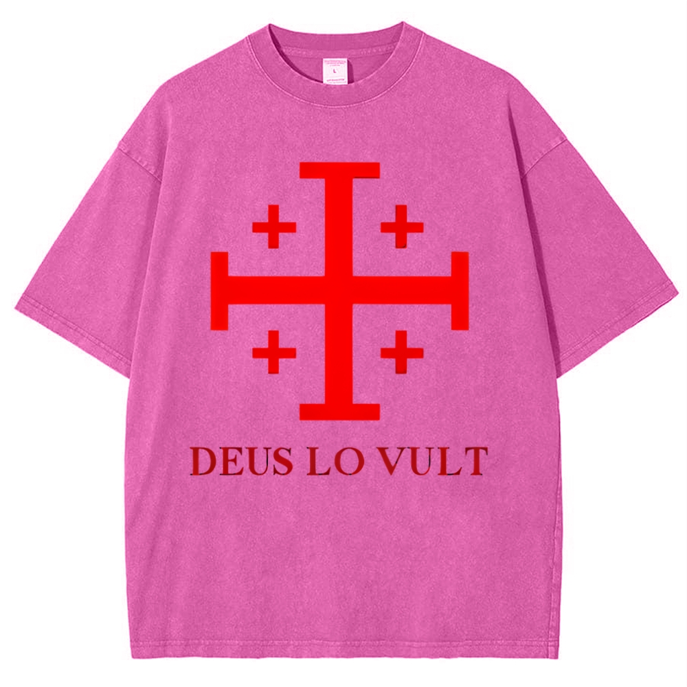 Deus Lo Vult Snowflake Vintage Cotton T-Shirt