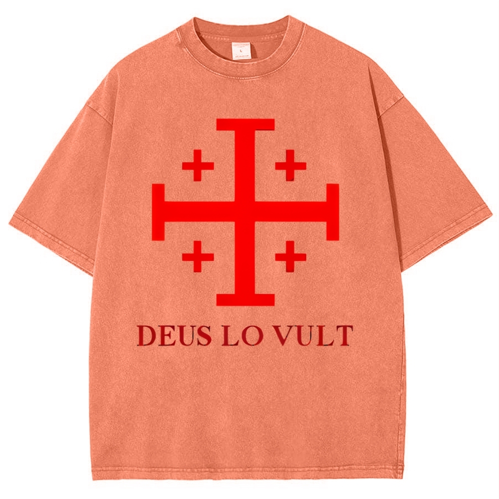 Deus Lo Vult Snowflake Vintage Cotton T-Shirt
