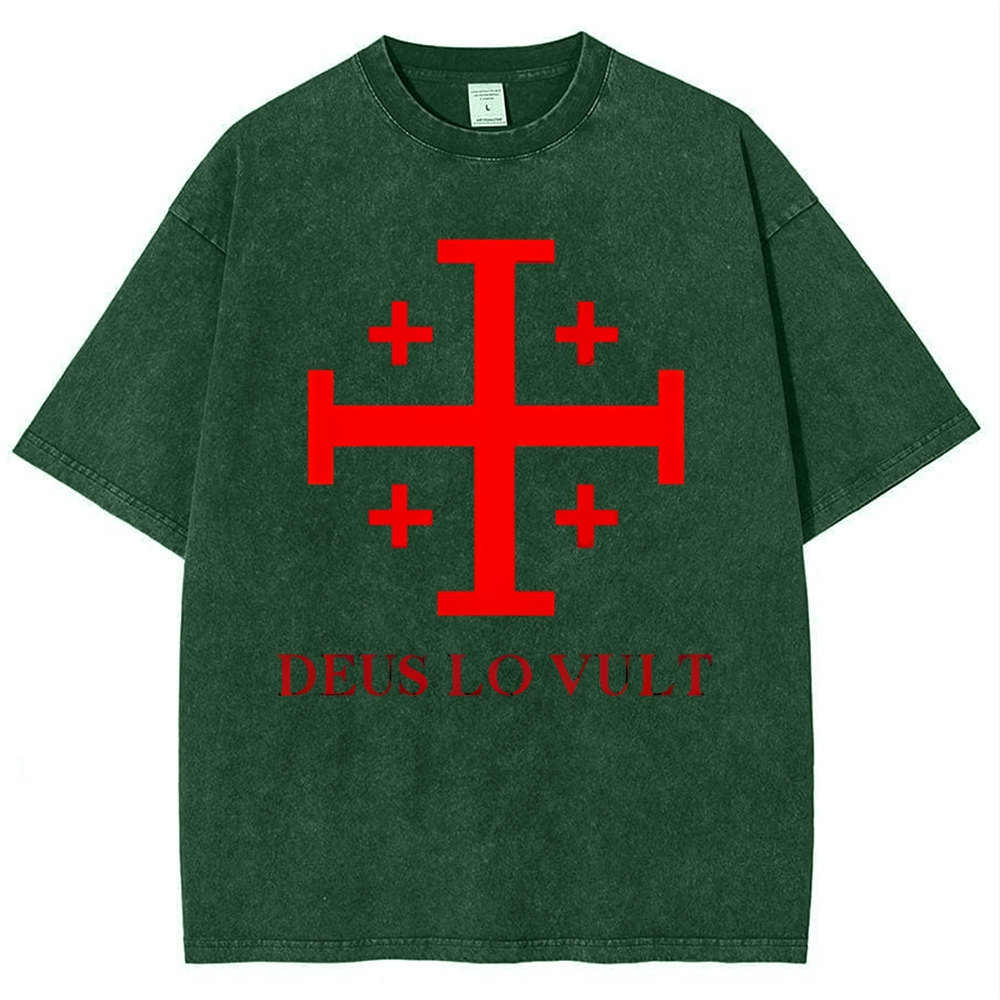 Deus Lo Vult Snowflake Vintage Cotton T-Shirt