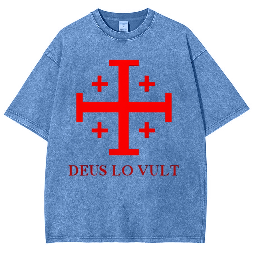 Deus Lo Vult Snowflake Vintage Cotton T-Shirt