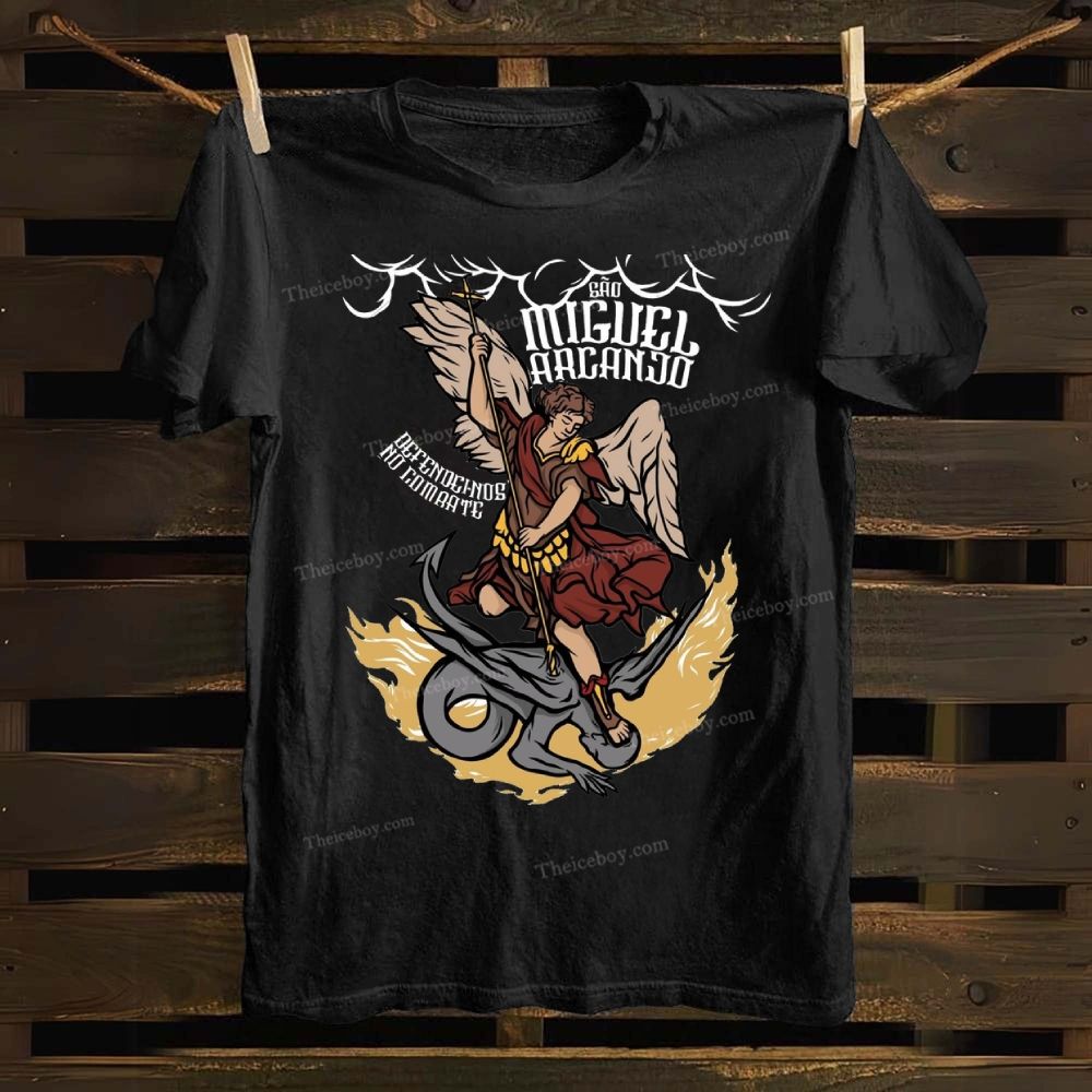 Christian Angel Defeats The Devil Cotton T-shirt