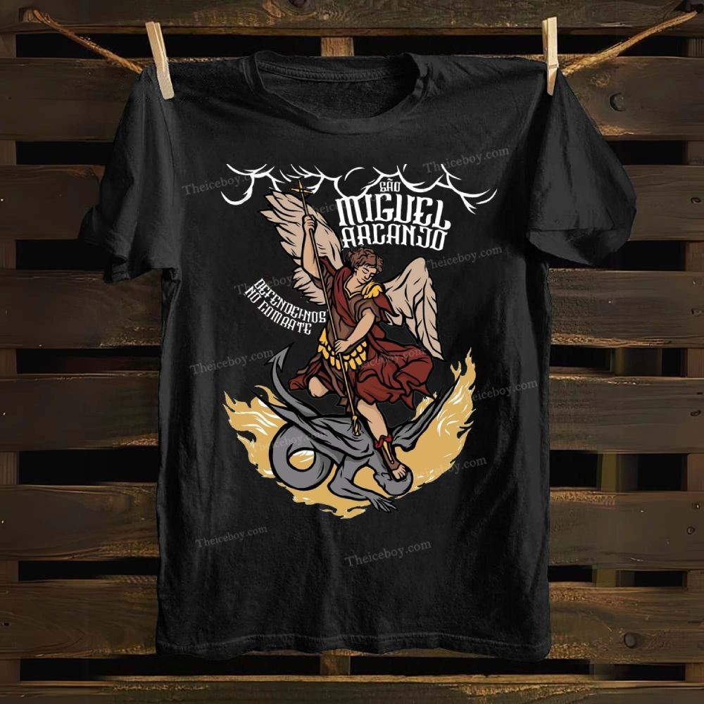 Christian Angel Defeats The Devil Cotton T-shirt