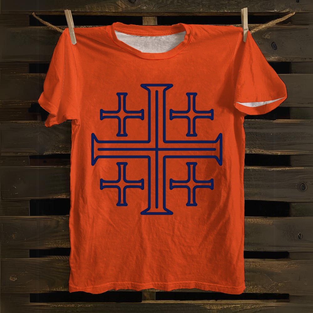 Jerusalem Cross Casual Cotton T-shirt