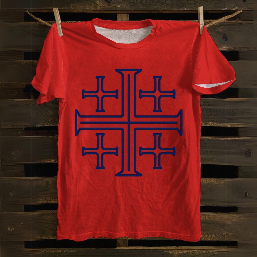 Jerusalem Cross Casual Cotton T-shirt