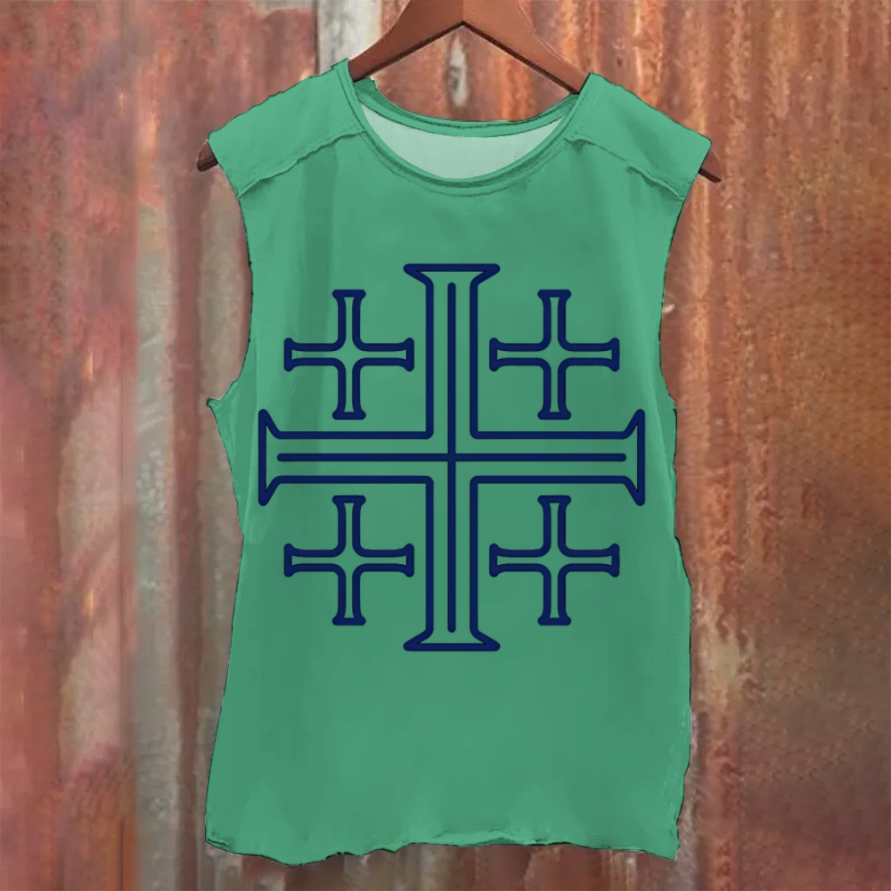 Jerusalem Cross Vintage Washed Tank Top
