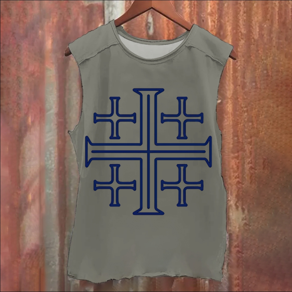 Jerusalem Cross Vintage Washed Tank Top