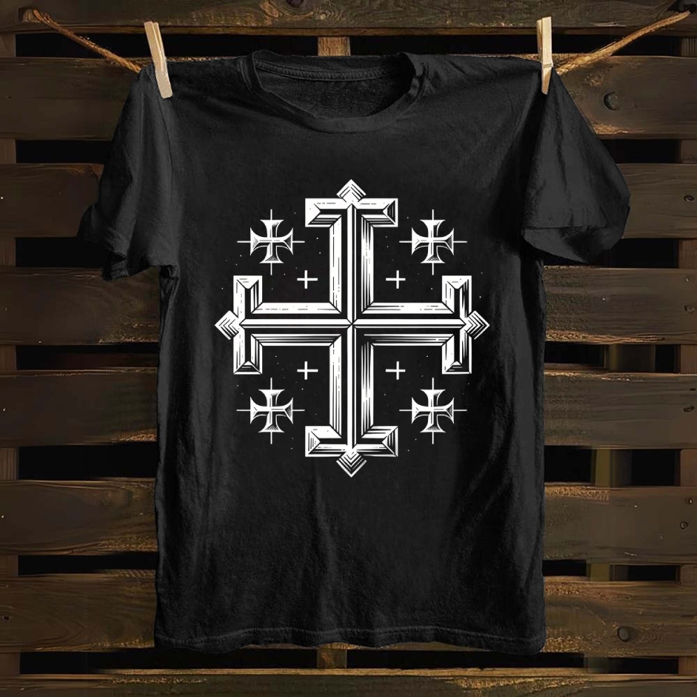 Kingdom of Jerusalem cross Cotton T-shirt 