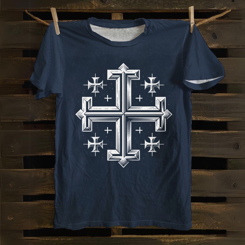 Kingdom of Jerusalem cross Cotton T-shirt 