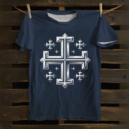 Kingdom of Jerusalem cross Cotton T-shirt 