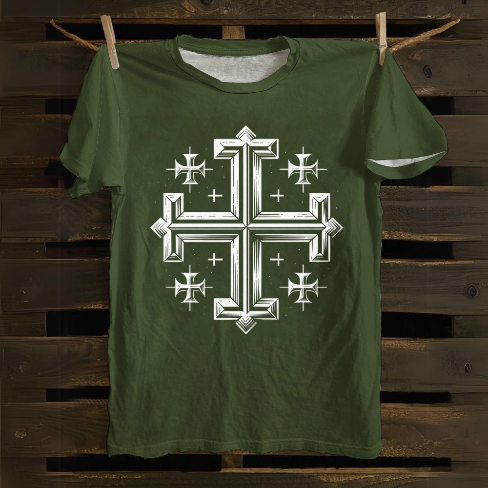 Kingdom of Jerusalem cross Cotton T-shirt 