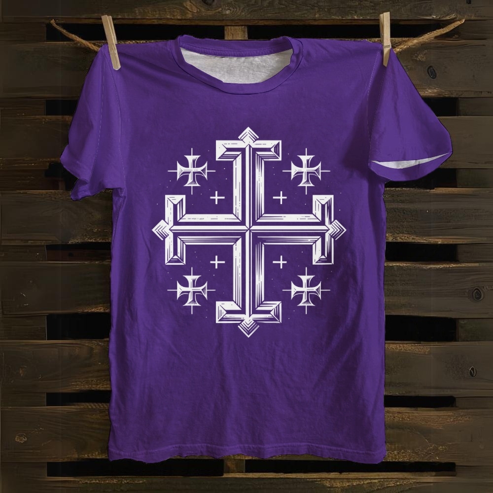 Kingdom of Jerusalem cross Cotton T-shirt 