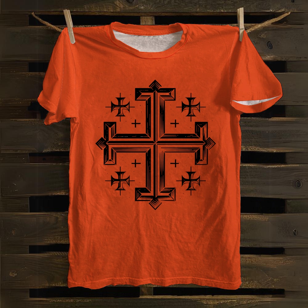 Kingdom of Jerusalem cross Cotton T-shirt 