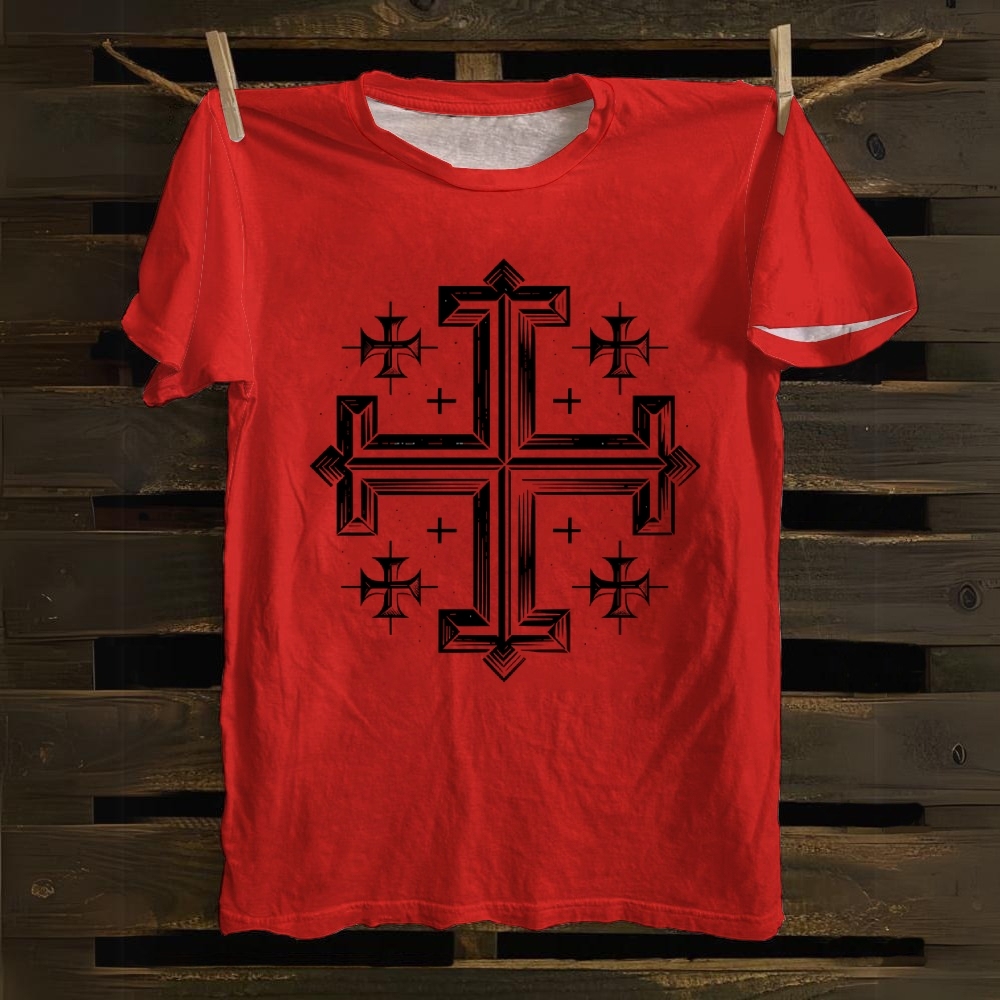 Kingdom of Jerusalem cross Cotton T-shirt 