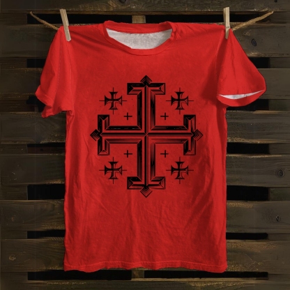 Kingdom of Jerusalem cross Cotton T-shirt 